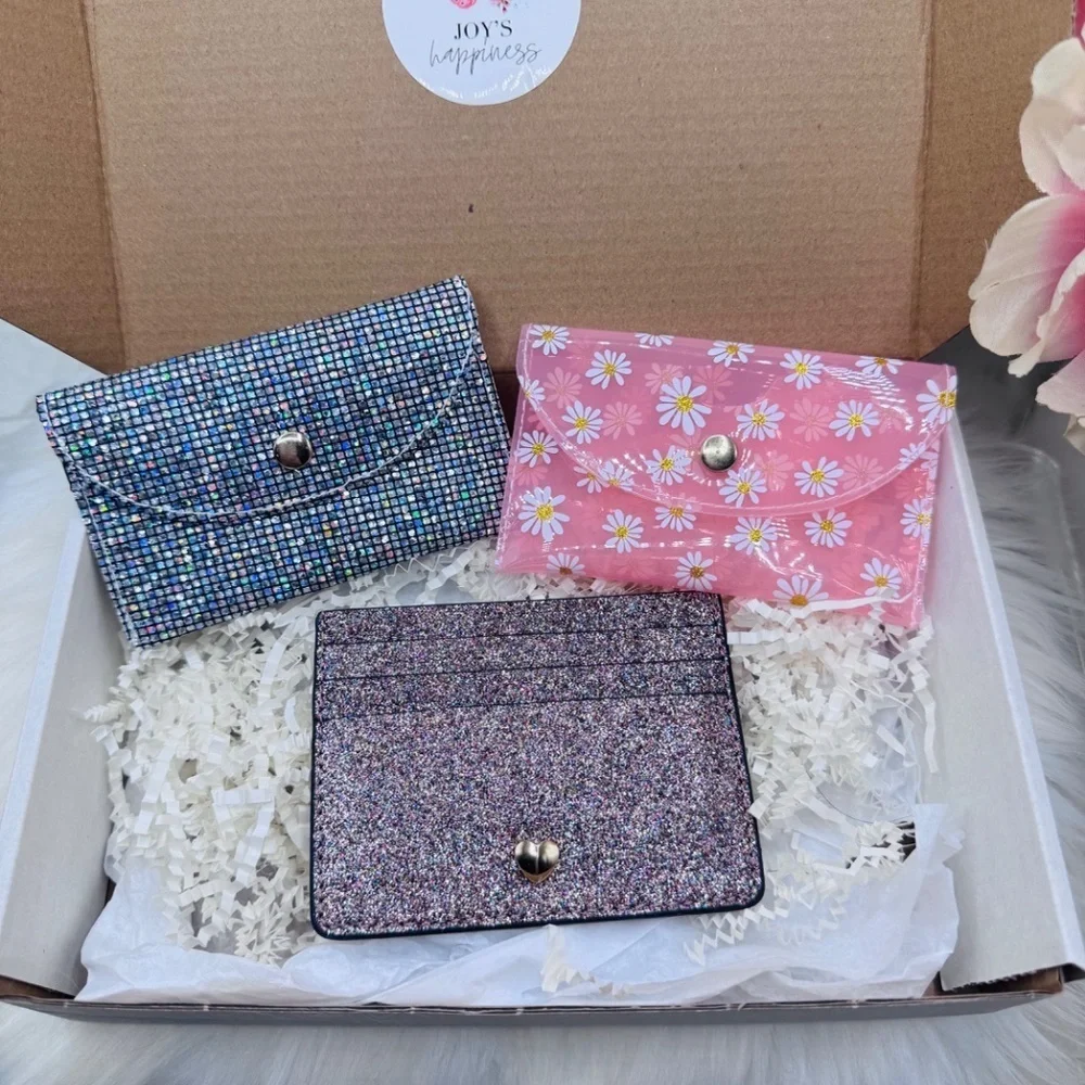 Women's Multi-Color Card Wallet Set 3 piece